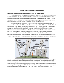 Climate Change: Global Warming Claims