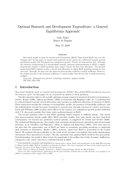Optimal Research and Development Expenditure