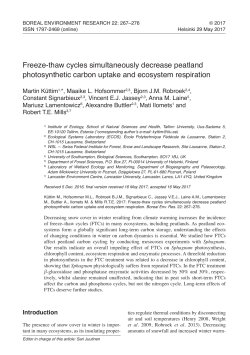 Freeze-thaw cycles simultaneously decrease peatland