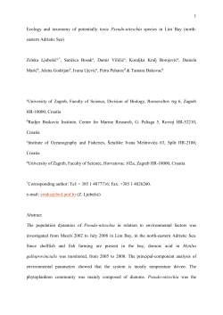 Ecology and taxonomy of potentially toxic Pseudo