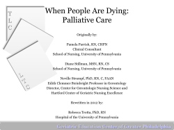Palliative Care - PowerPoint Slides with Speaker`s Notes