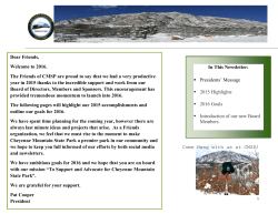 2016_1stQ - Friends of Cheyenne Mountain State Park