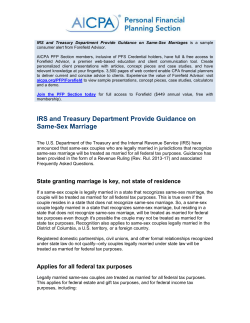IRS and Treasury Department Provide Guidance on Same