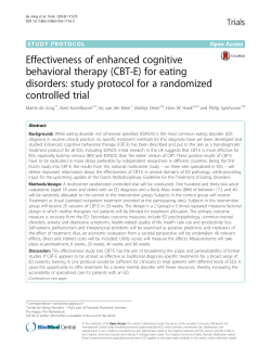 Effectiveness of enhanced cognitive behavioral therapy (CBT