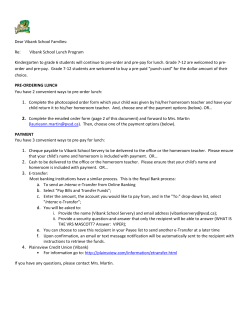 Lunch Program Parent Letter APRIL