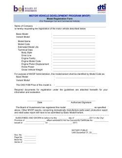 MVDP Model Registration Form for Prassenger - boi