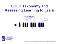 SOLO Taxonomy and Assessing Learning to Learn