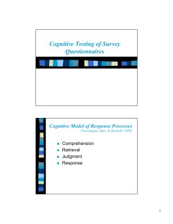 Cognitive Testing of Survey Questionnaires