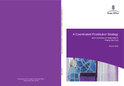 A Coordinated Prostitution Strategy and a summary of