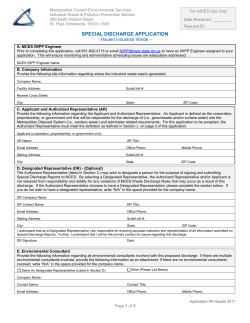 Application Hauled Industrial Waste