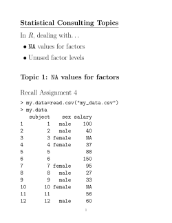 NA values for factors