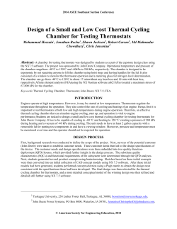 Design of a Small and Low Cost Thermal Cycling - ASEE