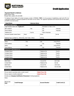 Credit Application for the United Kingdom