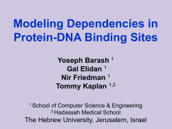 Modeling Dependencies in Protein-DNA Binding Sites - CS