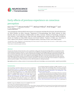 Early effects of previous experience on conscious