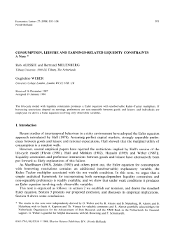 CONSUMPTION, LEISURE AND EARNINGS