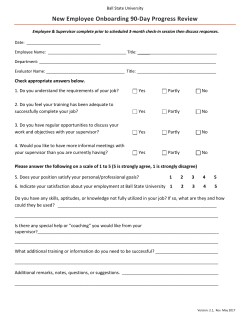 BSU New Employee 90-Day Progress Review Form