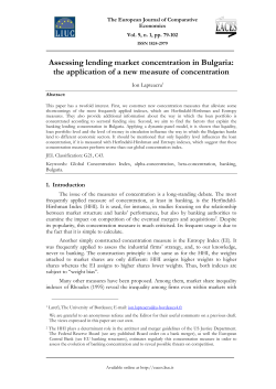Assessing lending market concentration in Bulgaria