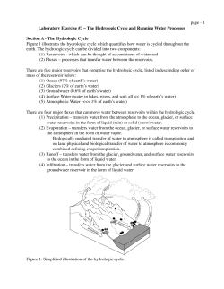 The Hydrologic Cycle and Running Water Processes Section A