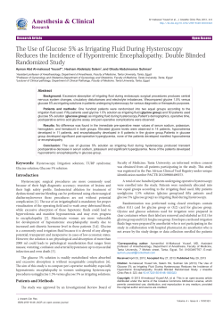 The Use of Glucose 5% as Irrigating Fluid During Hysteroscopy