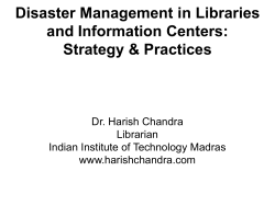 Disaster Management in Libraries and Information Centers: Strategy