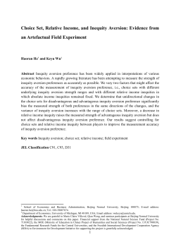 Choice Set, Relative Income, and Inequity Aversion: Evidence from
