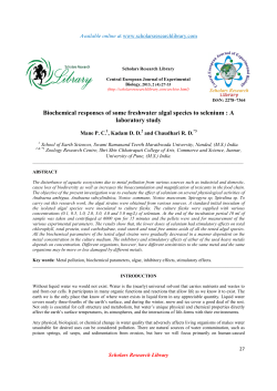 Biochemical responses of some freshwater algal species to selenium