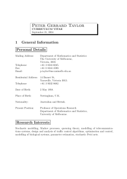 Peter Gerrard Taylor - School of Mathematics and Statistics