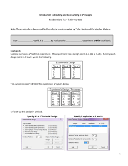 Introduction to Blocking and Confounding in 2k Designs Read