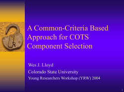A Common-Criteria Based Process for COTS Component Selection