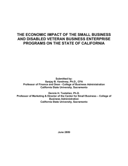 the economic impact of the small business and disabled veteran