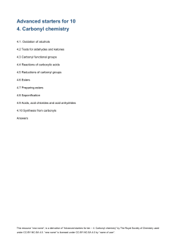 Advanced starters for 10 - Royal Society of Chemistry