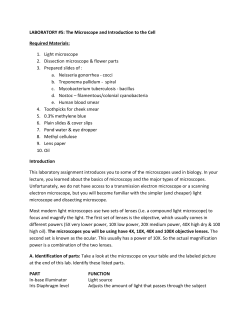 LABORATORY #5: The Microscope and Introduction to the Cell