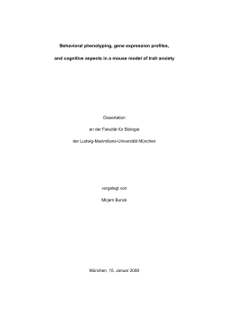 Behavioral phenotyping, gene expression profiles, and cognitive