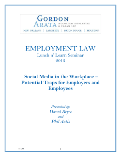 Social Media in the Workplace