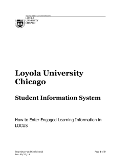 Entering Engaged Learning Information in LOCUS