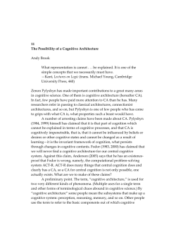 The Possibility of a Cognitive Architecture