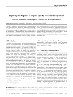 Improving the Properties of Organic Dyes by Molecular Encapsulation