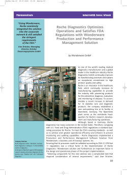 Roche Diagnostics Optimizes Operations and Satisfies FDA
