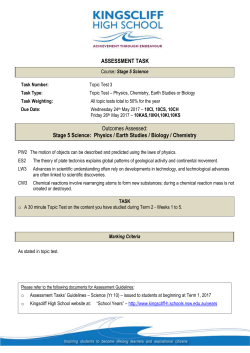 Notification for Yr 10 Science Topic Test Term 2 Weeks 1-5