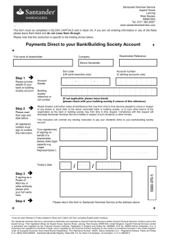 Payments Direct to your Bank/Building Society Account