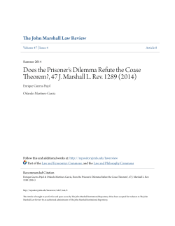 Does the Prisoner`s Dilemma Refute the Coase Theorem?, 47 J