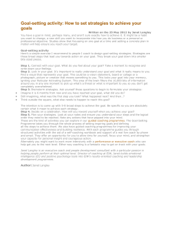 Goal-setting activity: How to set strategies to achieve your