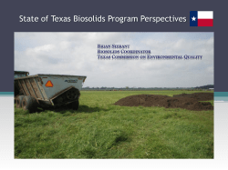 Perspective on the State of Texas Biosolids Program