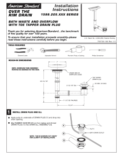 Installation Instructions - American Standard ProSite