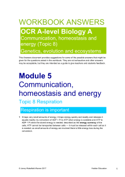 OCR Biology A: Communication, homeostasis
