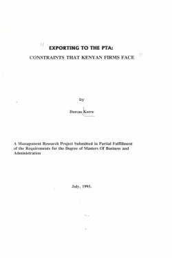exporting to the pta: constraints that kenyan firms face 1