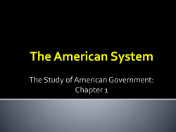 The Study of American Government: Chapter 1