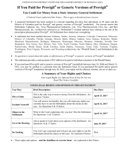 Provigil Class Action