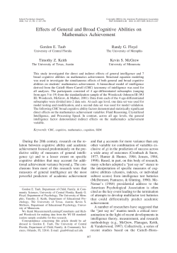 Effects of General and Broad Cognitive Abilities on Mathematics